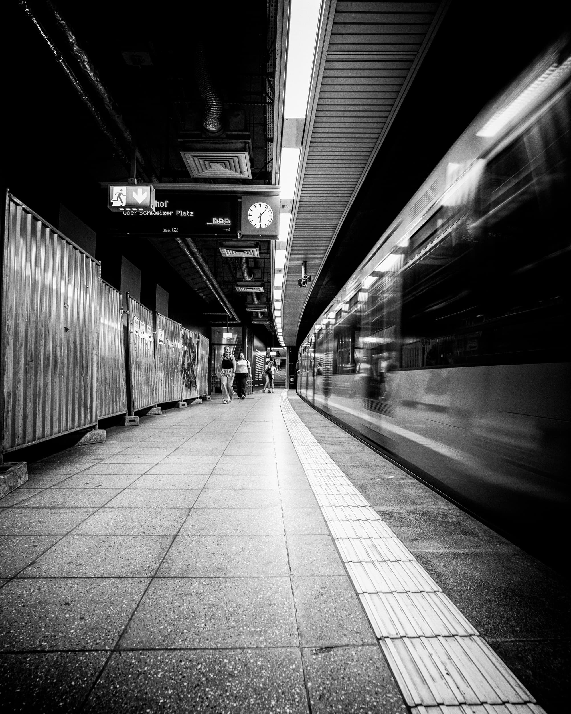 Underground train in motion - in motion.